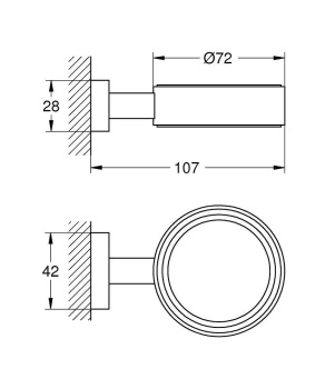 Держатель для стакана или мыльницы GROHE Essentials Cube, хром 40508001