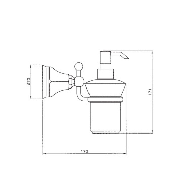 Дозатор для жидкого мыла подвесной Nicolazzi Teide золото/белый 1489GO05