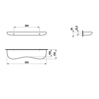 LAUFEN Florakids Полка «облако» подвесная керамическая 550x130x55 мм, белый