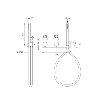 Смеситель для ванны CЕА Design Milo360 MIL 143 W S с термостатом сталь