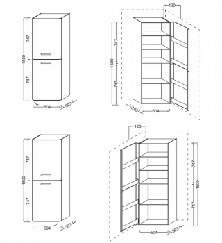 Шкаф-пенал Jacob Delafon Replay EB1074G-G1C белый глянец