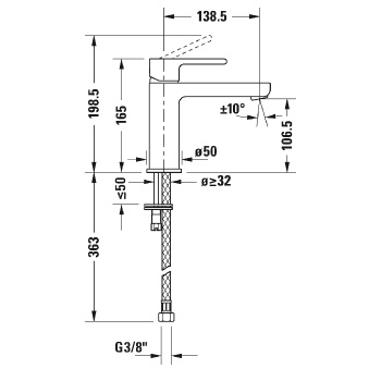 Смеситель для раковины Duravit B.2 B21020002010 хром