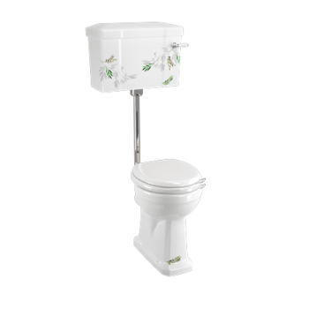 Напольный унитаз Burlington Bespoke/floral P2 FORE зеленый