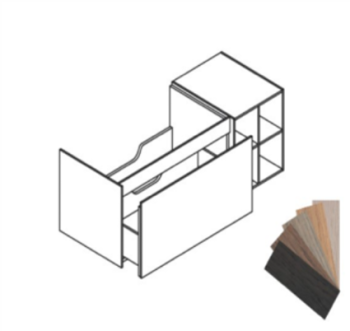 Тумба с раковиной  Brenta Fly 1200 800 400 500 H445 Mokka Mat 10 12 Solid Surface