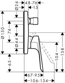 Смеситель для ванны Hansgrohe 71404000S хром