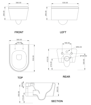 Чаша подвесного унитаза GSG Ceramic Design Cruise CRWCSO016 медовый