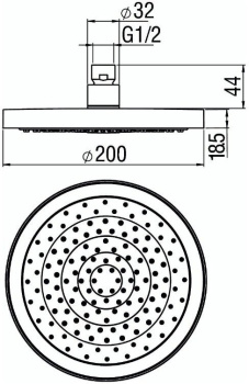 Верхний душ Nobili WE00139/94CR хром