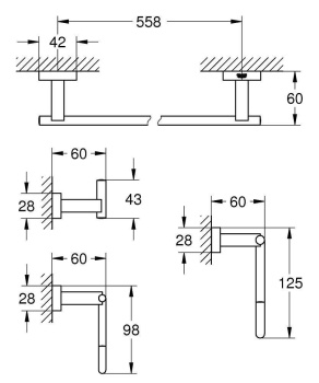 Набор аксессуаров GROHE Essentials Cube 4 предмета, хром 40778001