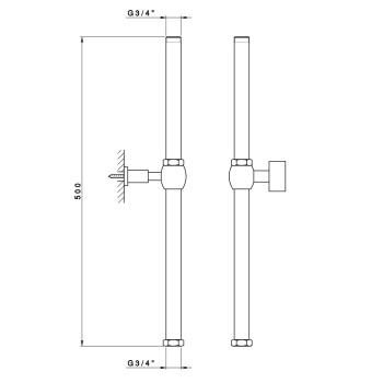 Удлинитель душевой стойки Nicolazzi  G3/4M xG3/4 F H. 50 CM. 5606EXTCR