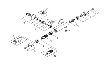 Термостат для душа, GROHE Grohtherm 1000 New, хром, 34143003