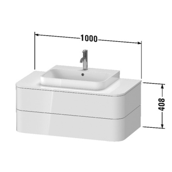 Столешница Duravit Happy D.2 Plus HP031E08080 с одним вырезом, графит матовый