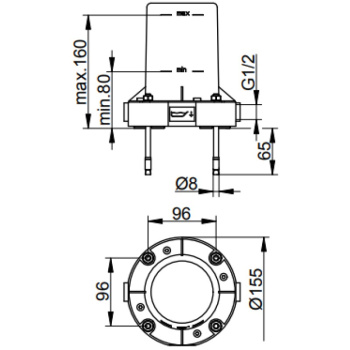 Блок для напольного монтажа Keuco 51127010070 подходит для однорычажного смесителя для ванны