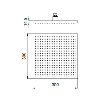 Верхний душ Almar Velvet Rain 300х300 (без держателя), high brass E044278.HB