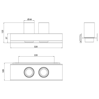 Двойной стакан Emco Aura klar, черный 8525 134 00