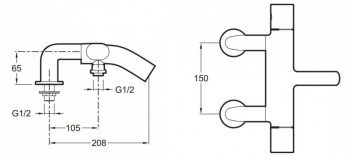 Смеситель для ванны Jacob Delafon Talan E10090RU-CP термостатический
