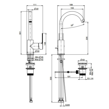 Смеситель для раковины Fima Carlo Frattini Mast F3151NS.1.ES черный