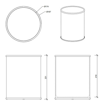 Корзина для мусора Decor Walther Crack AB 18.5x23 французское стекло Craquele, золото 933320