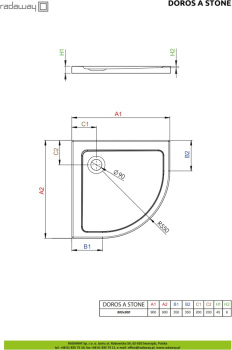 Душевой поддон Radaway Doros A Stone White SDRA8080-01-04S