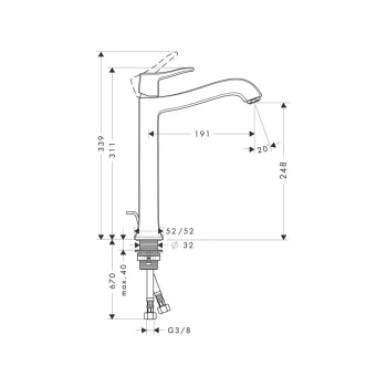 Смеситель для раковины Hansgrohe Metris Classic 31078000 хром