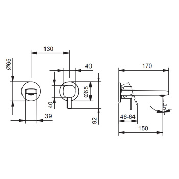 Смеситель для раковины Fantini Lame 24 02 M109B хром