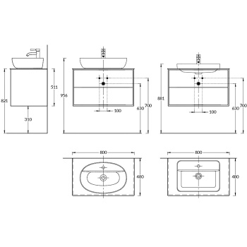 Тумба PLAZA Modern подвесная Kerama Marazzi 80 белый 2 ящика PLB.M.80.2\WHT.V