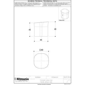 Ручка для смесителя Ritmonio Taormina из стены хром PR35MC001CRL