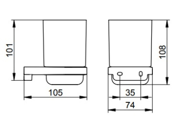Стакан Keuco Moll 12750359000 титан черный шлифованный