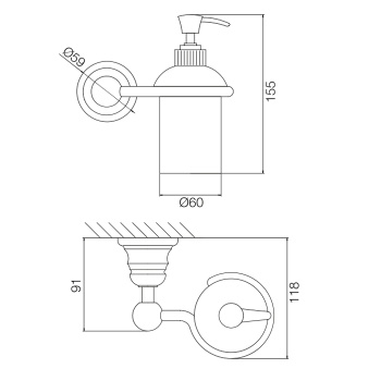Дозатор для жидкого мыла Fima Carlo Frattini Accessori подвесной, золото F6063/3OR