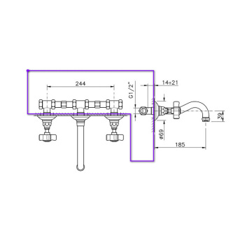 Встраиваемая часть Nicolazzi  для смесителя со стены C1477DX