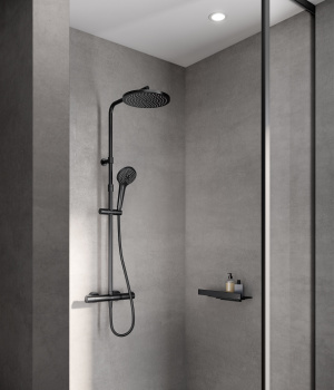 Душевая система с термостатом Keuco Plan Blue 53926372321 черный матовый