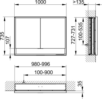 Зеркальный шкаф Keuco 100 14314171301
