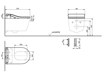 Подвесной унитаз Toto RP CW542EMUNW1 для washlet rx/rw