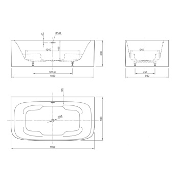 Акриловая ванна KNIEF Wall 190x100 0100-271