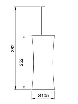 Ершик напольный Nofer Verona 382*105*105 нержавеющая сталь 09078.S матовый