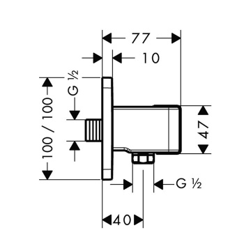 Axor Urquiola Вывод воды с клапаном и держателем ручного душа, цвет: хром 11626000