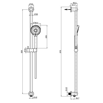 Душевой гарнитур Fima Carlo Frattini Saliscendi со штангой и ручным душем, чёрный матовый F2039NS
