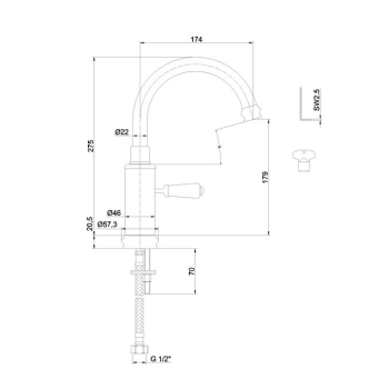 Смеситель для раковины Burlington T64 хром