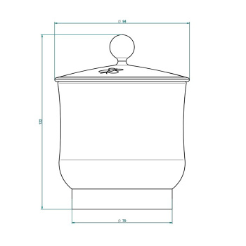 Китайская лакированная коробка с белой керамической крышкой THG Capucine Vert Decor Platine A7E-A02-4619 платина