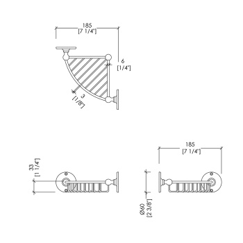 Мыльница угловая для душа Devon&Devon Cavendish хром WM14CR