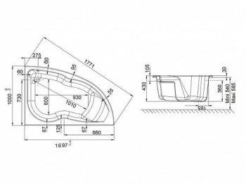 Акриловая ванна Jacob Delafon Micromega Duo 170x105 E60221RU-00