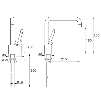 Смеситель для мойки Stella Box на 1 отверстие 3230, хром BX 04008 CR00
