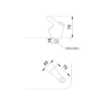 Кран Nofer для питьевого фонтана с кнопкой 10008.B