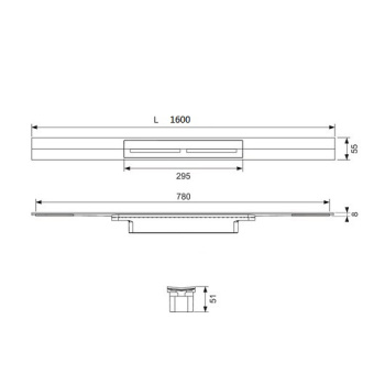 Дренажный канал Tece Tecedrainprofile 671621 обрезной (PVD сатин черный 500-1600 мм)