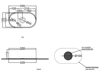 Раковина накладная Cielo Les Petites LPLAO 33 см белый