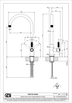 Смеситель для кухни Gessi VENTI20 60620.716 Gold Brushed PVD