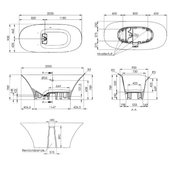 Ванна из искусственного камня Burgbad Badu 200x90 MWHI200 C0001