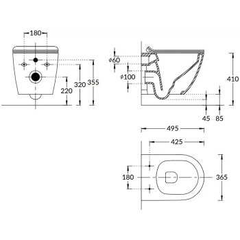 Унитаз подвесной Kerama Marazzi Sfera SF.wc.02 белый глянцевый