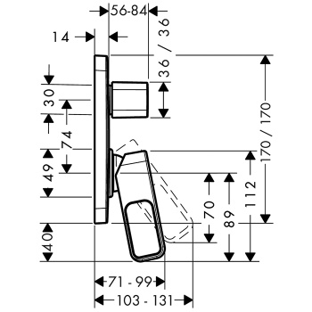 Axor Urquiola Смеситель для ванны, всраиваемый, с переключателем потоков, цвет: хром 11425000