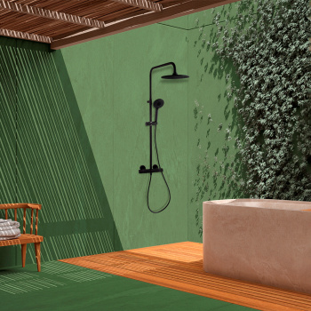 Душевая система Ramonsoler Termotech термостатическая без излива с регулировкой высоты черный 965402RP230NM