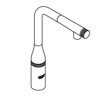 Смеситель для кухни GROHE Essence SmartControl с выдвижным L-образным изливом, никель, матовый 31615